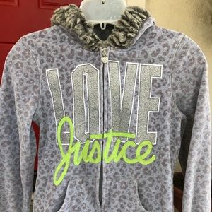 Girls Justice velour zip up